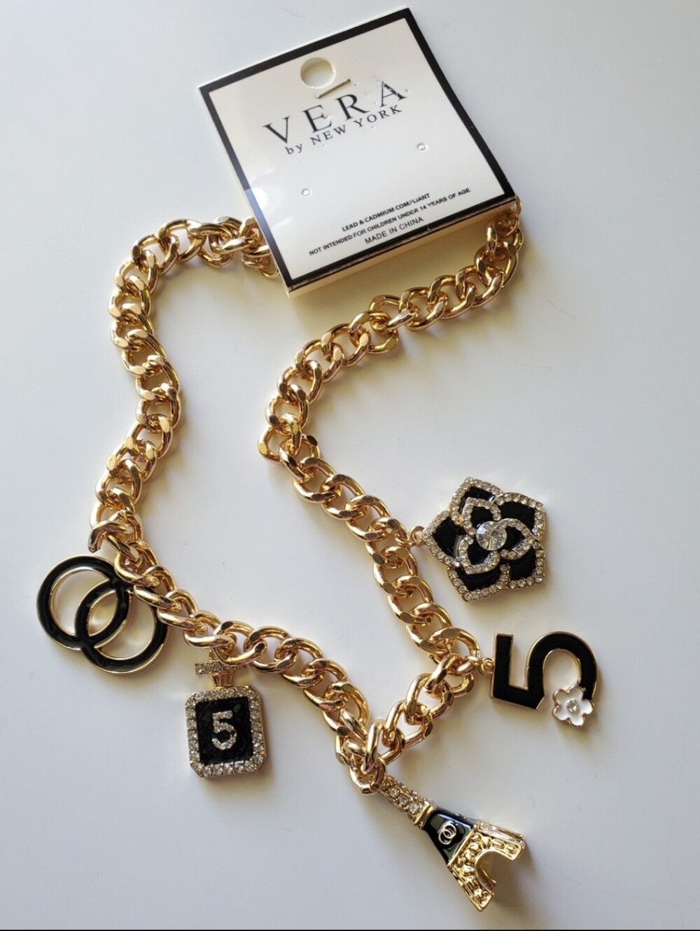 VERA by New York Chunky Gold Charm Necklace